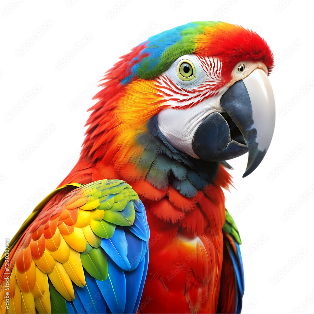 Obraz premium Scarlet Macaw: Colorful Parrot Bird Image isolated on transparent background