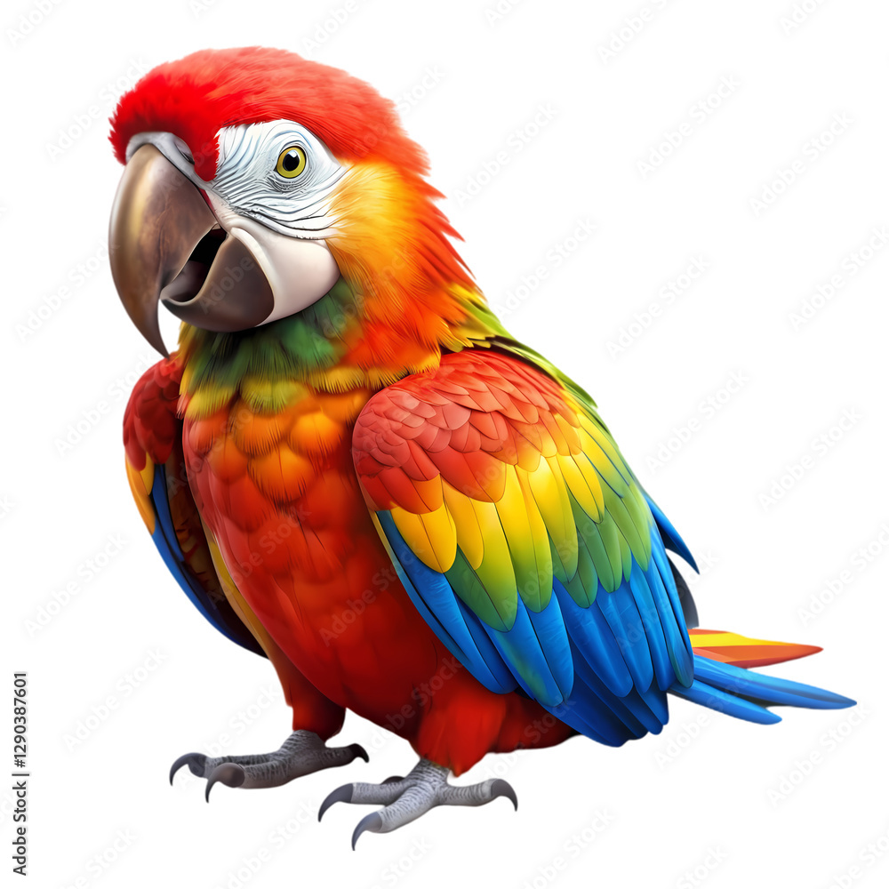 Obraz premium Scarlet Macaw: Vibrant Parrot Image isolated on transparent background