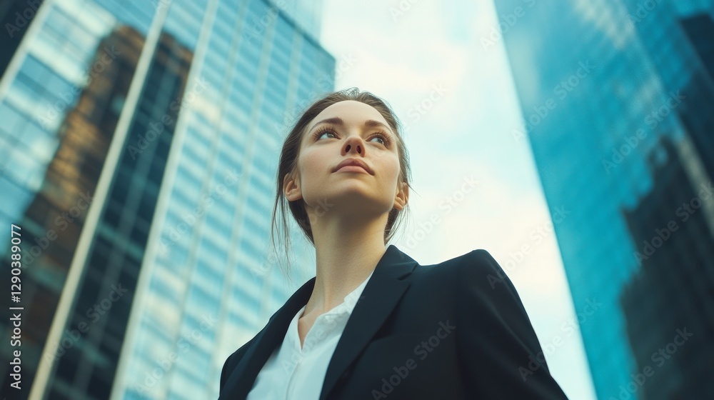 Confident Businesswoman Navigating Career in Urban Environment Confident Businesswoman Navigating Career in Urban Environment