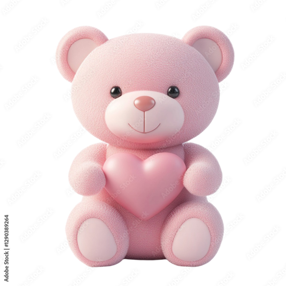 Pink teddy bear holding heart Valentine's Day love adorable cute, Pink teddy bear holding heart Valentine's Day love adorable cute,