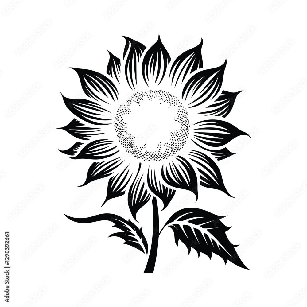 Fototapeta premium Sunflower stylish elegant simple vector