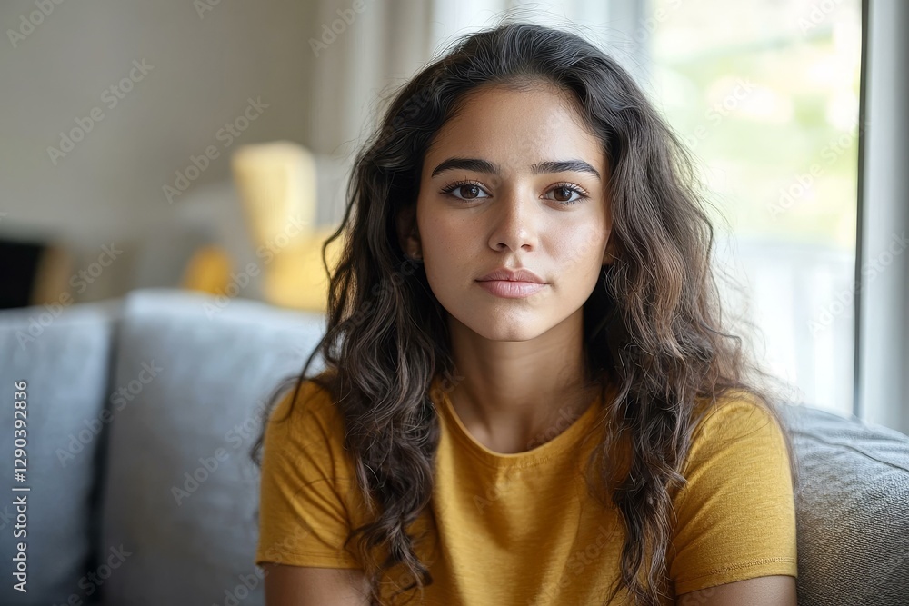 Portrait of a Young Woman with a Calm Expression Portrait of a Young Woman with a Calm Expression