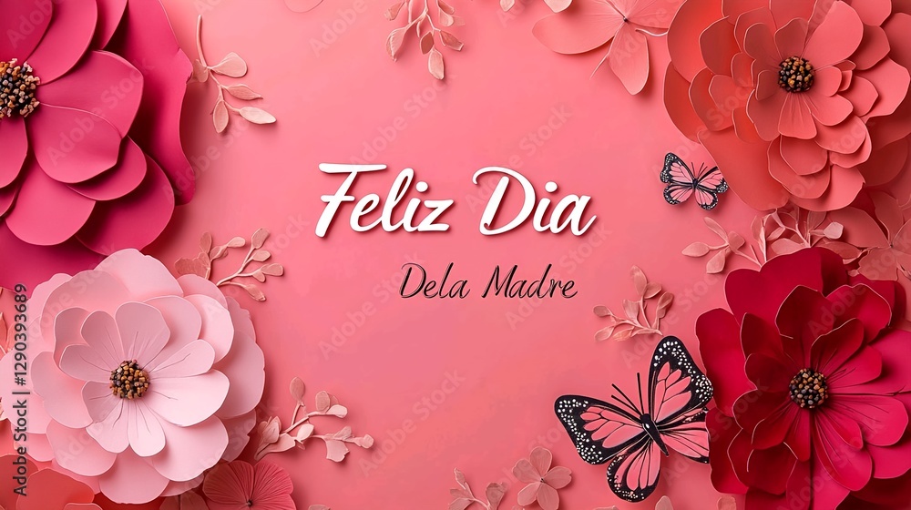 Happy mother day illustration background with feliz dia de la madre text to celebrate mother's day in spain