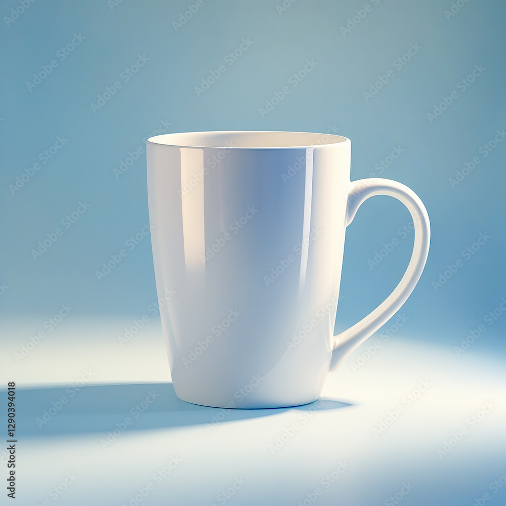 Obraz premium white cup on blue background