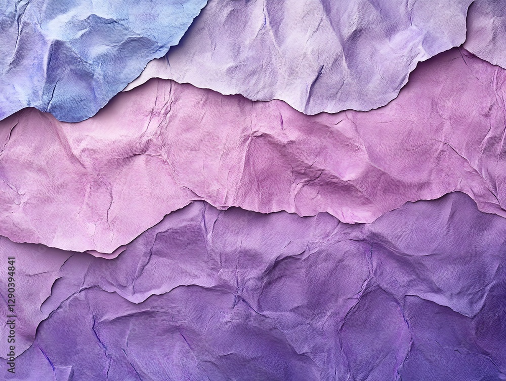 Fototapeta premium Crumpled Pastel Pink and Purple Abstract Textured Paper Background Surface