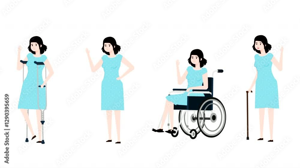 illustration design of a woman in different position illustration design of a woman in different position