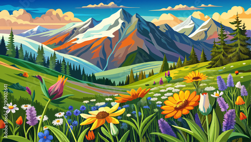 Wildflowers in the Colorado mountains near Silverton