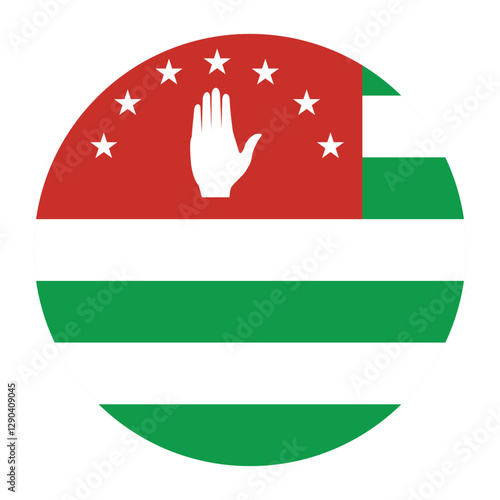 Abkhazia circle flag logo icon digital vector illustration