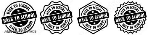 Back school stamp on white background. Back to school icons. Studies after the holidays signs. Back to school sign icon. Back 2 school symbol. Education Seal Badge Design. Student Enrollment Seal