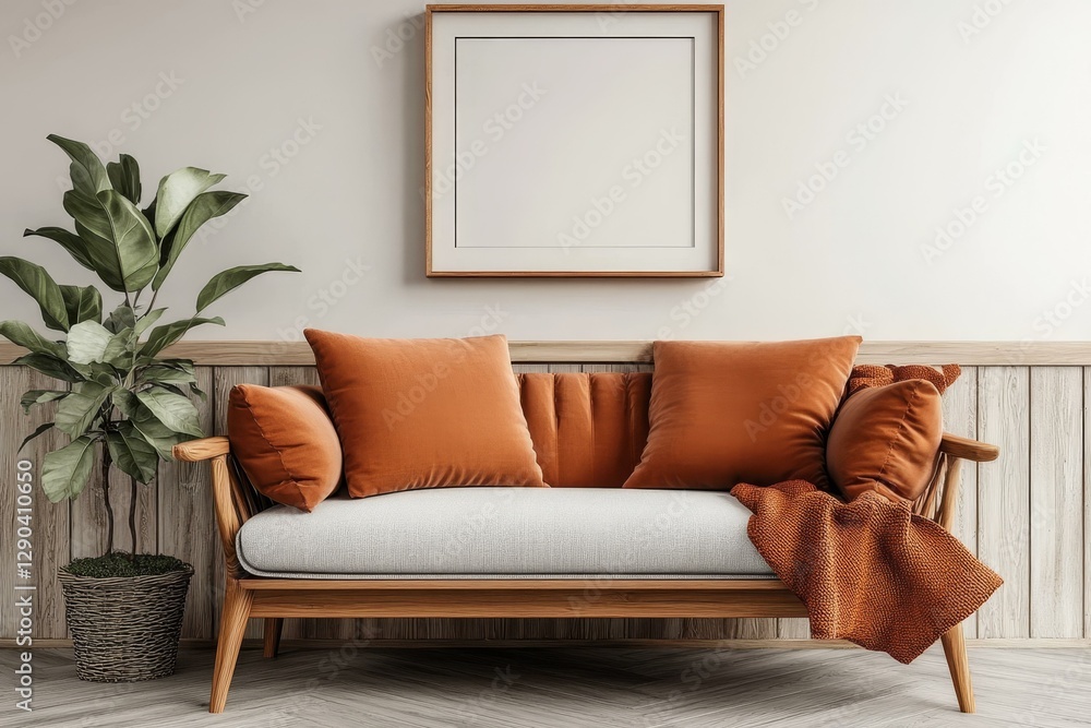 Fototapeta premium Modern Minimalist Living Room Interior Design