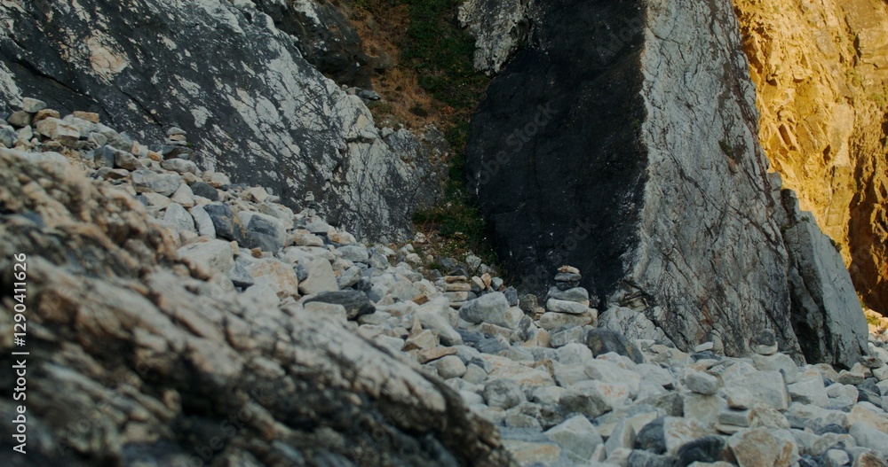 Close-up of a rock on the mountainside