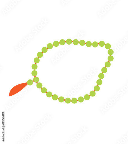 Vector illustration of the design of a green rosary.