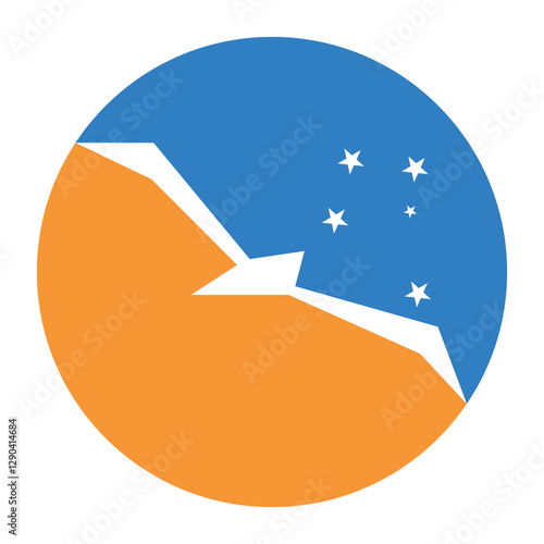Argentina Antarctica circle flag logo icon digital vector illustration