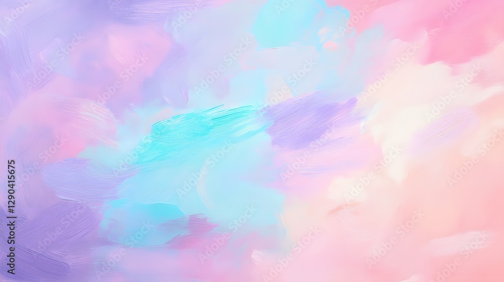 Fototapeta premium Soft, loose, wet brush strokes in lavender, baby blue, and light green. Generative AI