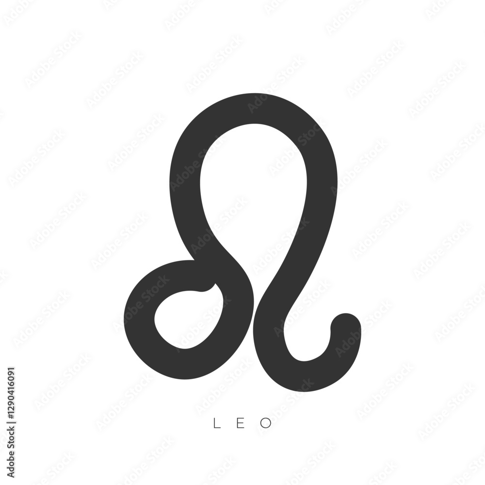 Obraz premium Leo zodiac sign line art symbol vector illustration isolated on white background