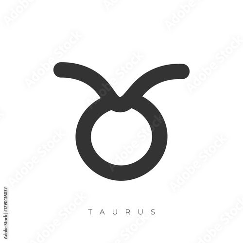 Taurus zodiac sign line art symbol vector illustration isolated on white background