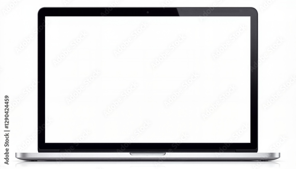 Sleek silver laptop displayed from above, modern professionalism Sleek silver laptop displayed from above, modern professionalism
