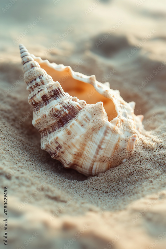 A large seashell partially buried in the sand, evoking thoughts of distant shores, hidden treasures, and oceanic adventures.
A large seashell partially buried in the sand, evoking thoughts of distant shores, hidden treasures, and oceanic adventures.