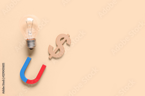 Light bulb with symbol of d...