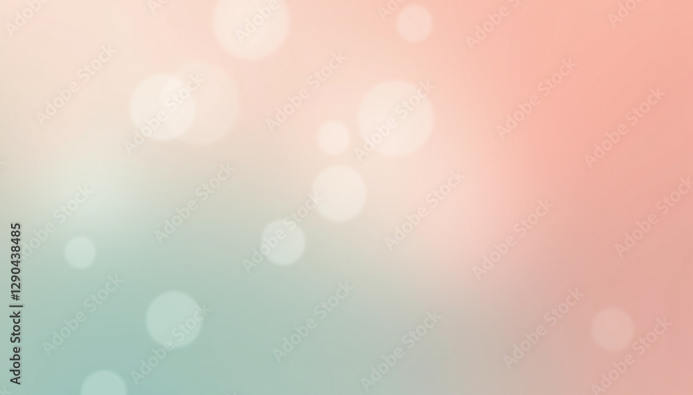 Soft coral and seafoam gradient with gentle bokeh effect