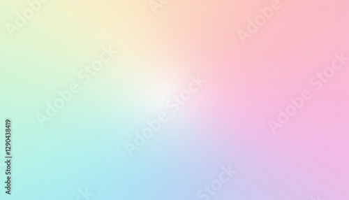 Pastel rainbow gradient with gentle color shifts creates soothing effect