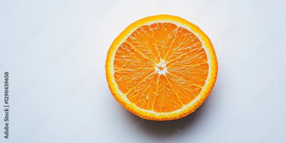 Vibrant orange fruit slice centered on a clean white background highlighting the fresh juicy texture and bright color of the orange slice Vibrant orange fruit slice centered on a clean white background highlighting the fresh juicy texture and bright color of the orange slice