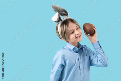 Cute little boy in bunny ea...