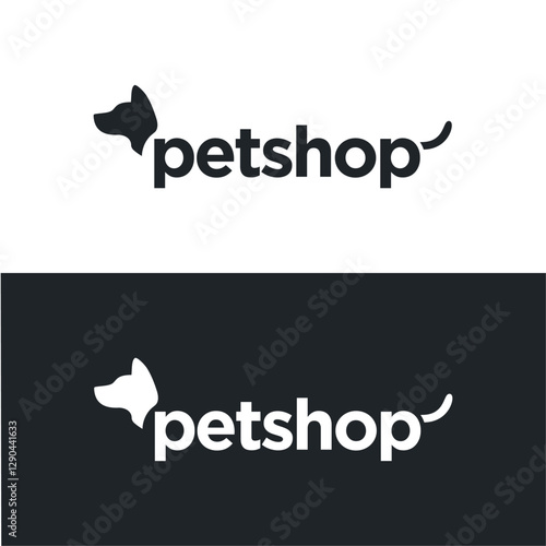 pet shop logo with dog template
