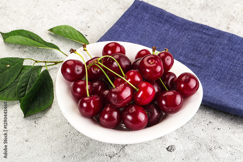 Ripe sweet and juicy cherry