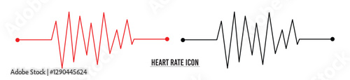 Heart rate monitor line vector. Heart rate pulse rhythm line with editable stroke. isolated on white background. Vector illustration in eps 10.