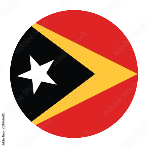 East Timor circle flag logo icon digital vector illustration