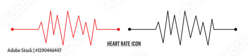 Heart rate monitor line vector. Heart rate pulse rhythm line with editable stroke. isolated on white background. Vector illustration in eps 10.