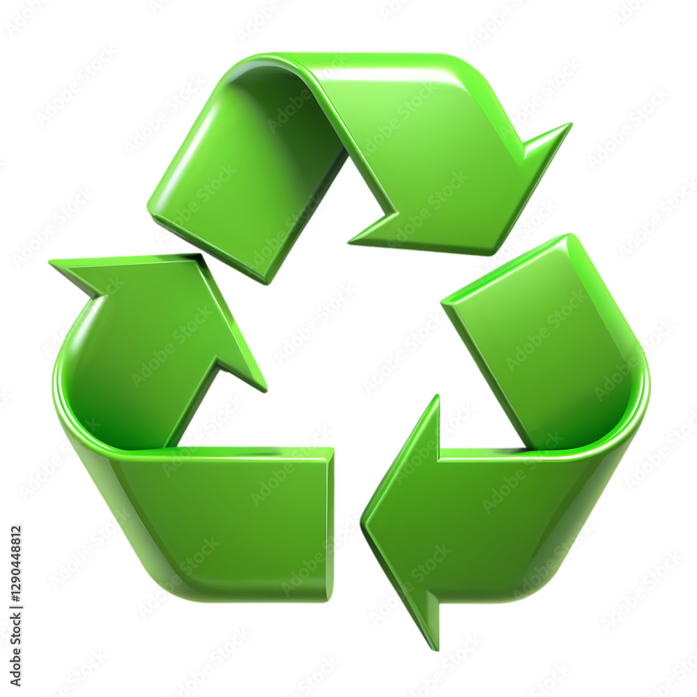 Obraz premium Green Recycle Symbol: Eco-Friendly Recycling Image isolated on transparent background