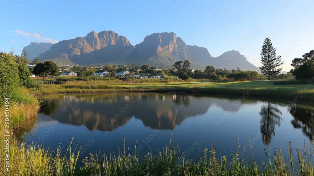 Tranquil Reflections in a Coastal Lagoon Landscape Tranquil Reflections in a Coastal Lagoon Landscape