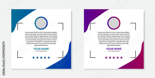 Modern and professional creative clients testimonial or clients feedback review template design with clean organic shape