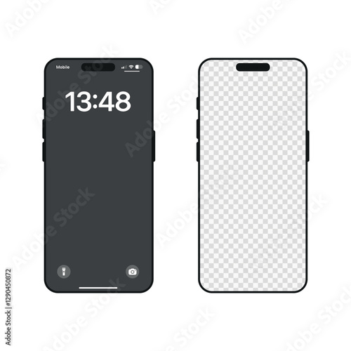 Smartphone screen template. Mobile phone eps 10 vector illustration. Phone mockup sample image