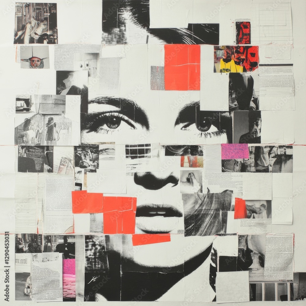 Fototapeta premium Collage Portrait Woman Urban Style