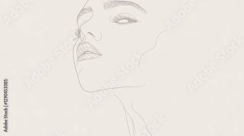 Wallpaper Mural A clean, minimalist line art drawing of a womans face Torontodigital.ca