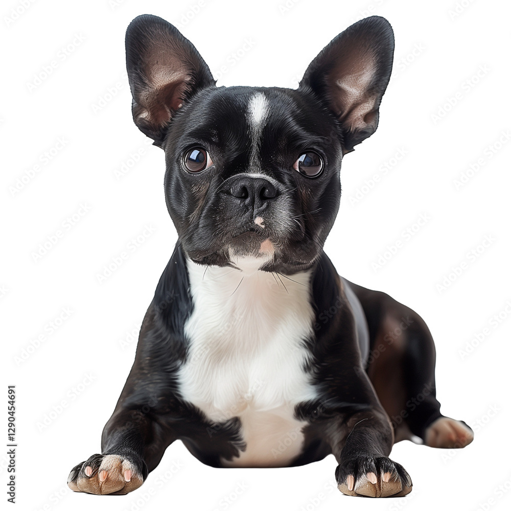 French buldog isolated on transparent background. PNG. Generated AI French buldog isolated on transparent background. PNG. Generated AI