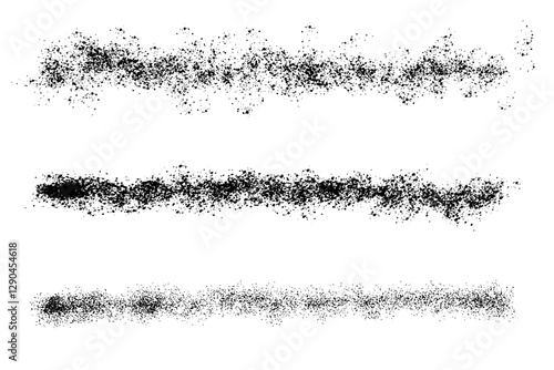 Grunge spot. Abstract the trace of the ink. A smear of black paint with a dry brush