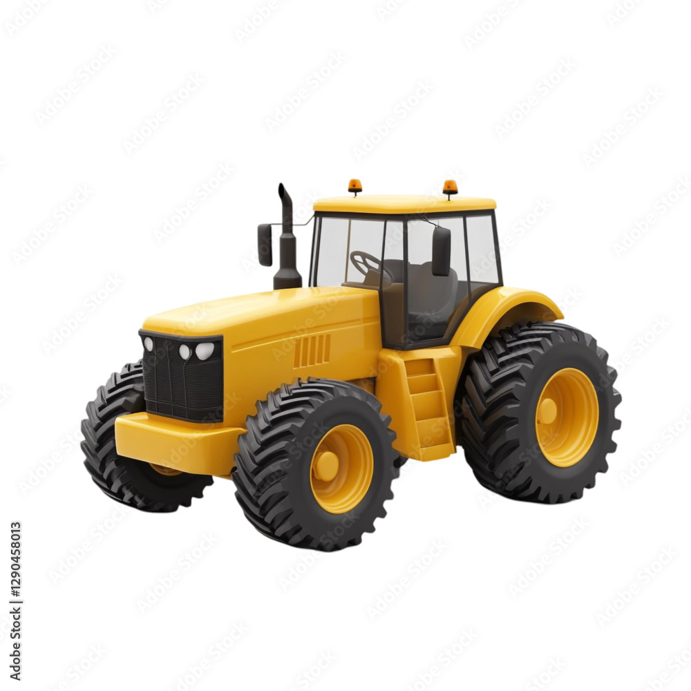 Powerful Yellow Farm Tractor Agricultural Vehicle Powerful Yellow Farm Tractor Agricultural Vehicle