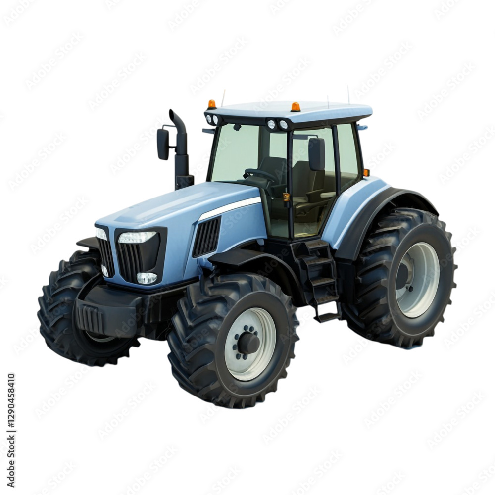Powerful Blue Farm Tractor Modern Agriculture Machinery Powerful Blue Farm Tractor Modern Agriculture Machinery