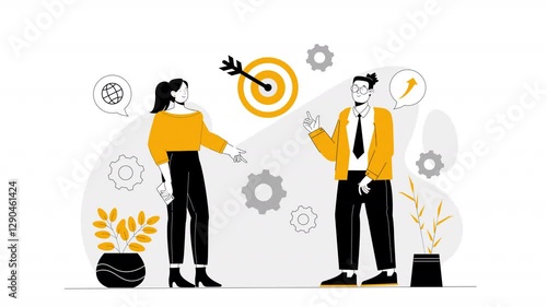 This flat animation focuses on the essential elements of successful marketing strategies, offering a visual guide to growing brand awareness and reaching new customers.