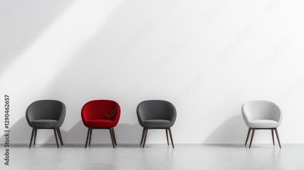 Obraz premium Modern Minimalist Chairs in a Stylish Interior Design