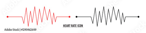 Heart rate monitor line vector. Heart rate pulse rhythm line with editable stroke. isolated on white background. Vector illustration in eps 10.