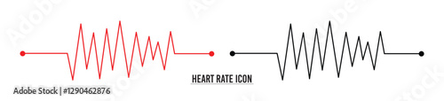Heart rate monitor line vector. Heart rate pulse rhythm line with editable stroke. isolated on white background. Vector illustration in eps 10.