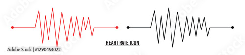 Heart rate monitor line vector. Heart rate pulse rhythm line with editable stroke. isolated on white background. Vector illustration in eps 10.