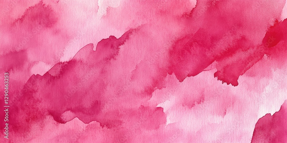 Fototapeta premium Soft pink watercolor background featuring varying shades of pink and red, creating a fluid abstract design with gentle brushstroke textures.