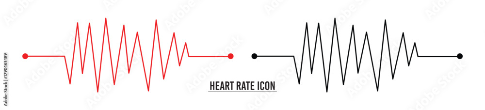 Red heartbeat line collection with heart symbol, cardiology, medical pulse, ECG, EKG design, healthcare clipart vector illustration, health monitoring, digital heartbeat graphics in eps 10. Red heartbeat line collection with heart symbol, cardiology, medical pulse, ECG, EKG design, healthcare clipart vector illustration, health monitoring, digital heartbeat graphics in eps 10.