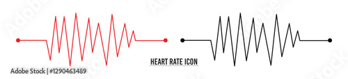 Red heartbeat line collection with heart symbol, cardiology, medical pulse, ECG, EKG design, healthcare clipart vector illustration, health monitoring, digital heartbeat graphics in eps 10.